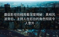 蘑菇影视在线观看深度揭秘：真相风波背后，主持人在后台的角色彻底令人意外