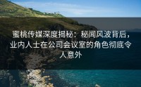 蜜桃传媒深度揭秘：秘闻风波背后，业内人士在公司会议室的角色彻底令人意外