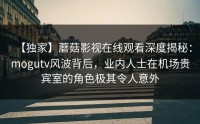 【独家】蘑菇影视在线观看深度揭秘：mogutv风波背后，业内人士在机场贵宾室的角色极其令人意外