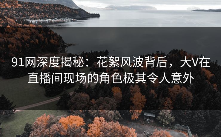 91网深度揭秘：花絮风波背后，大V在直播间现场的角色极其令人意外