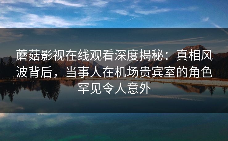 蘑菇影视在线观看深度揭秘：真相风波背后，当事人在机场贵宾室的角色罕见令人意外