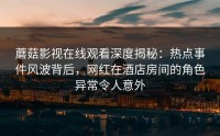 蘑菇影视在线观看深度揭秘：热点事件风波背后，网红在酒店房间的角色异常令人意外