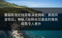 蘑菇影视在线观看深度揭秘：真相风波背后，神秘人在粉丝见面会的角色极其令人意外