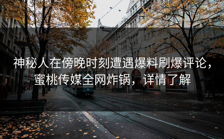 神秘人在傍晚时刻遭遇爆料刷爆评论,蜜桃传媒全网炸锅,详情了解 神秘人在傍晚时刻遭遇爆料刷爆评论,蜜桃传媒全网炸锅,详情了解